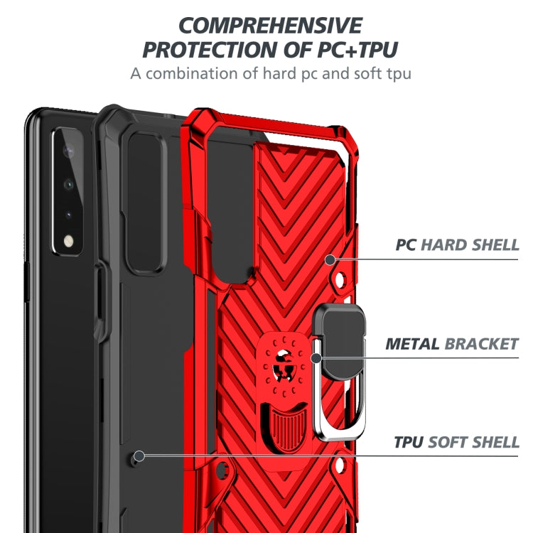 For LG Stylo 7 5G Cool Armor PC + TPU Shockproof Case with 360 Degree Rotation Ring Holder