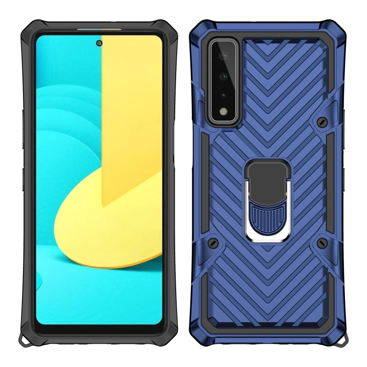 For LG Stylo 7 5G Cool Armor PC + TPU Shockproof Case with 360 Degree Rotation Ring Holder