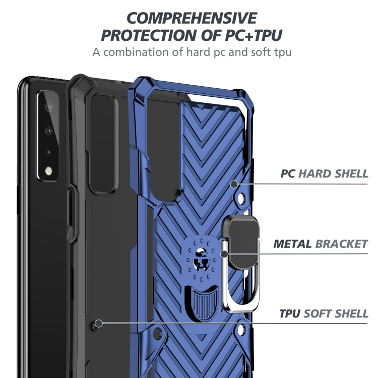 For LG Stylo 7 5G Cool Armor PC + TPU Shockproof Case with 360 Degree Rotation Ring Holder