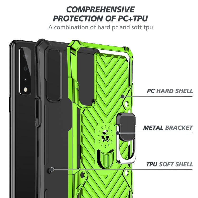 For LG Stylo 7 5G Cool Armor PC + TPU Shockproof Case with 360 Degree Rotation Ring Holder