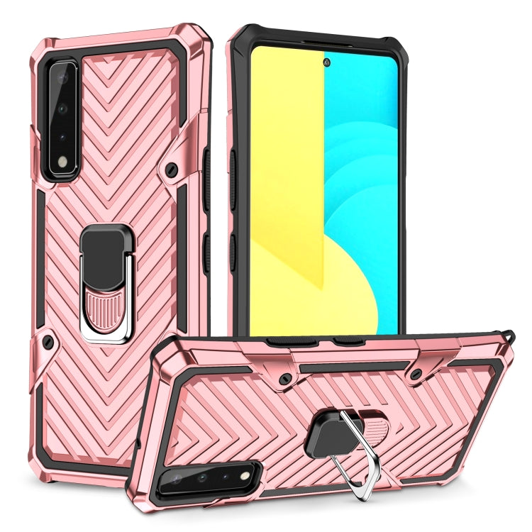 For LG Stylo 7 5G Cool Armor PC + TPU Shockproof Case with 360 Degree Rotation Ring Holder