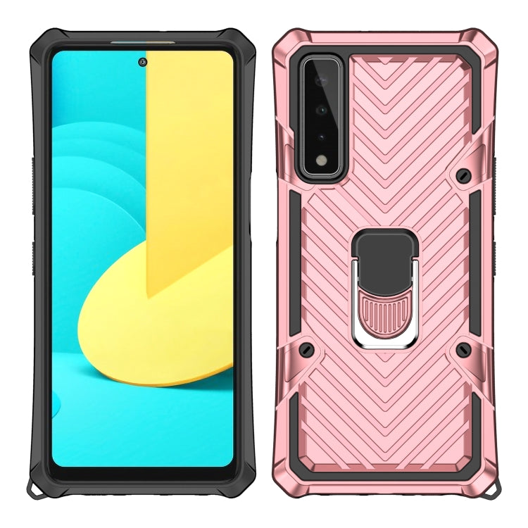 For LG Stylo 7 5G Cool Armor PC + TPU Shockproof Case with 360 Degree Rotation Ring Holder