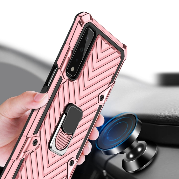 For LG Stylo 7 5G Cool Armor PC + TPU Shockproof Case with 360 Degree Rotation Ring Holder