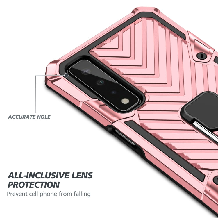 For LG Stylo 7 5G Cool Armor PC + TPU Shockproof Case with 360 Degree Rotation Ring Holder