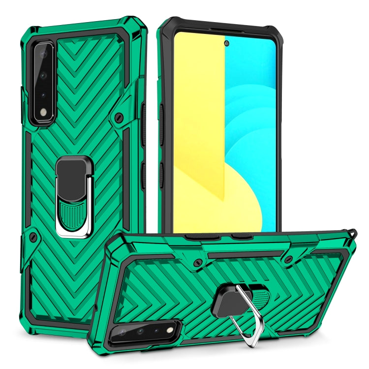 For LG Stylo 7 5G Cool Armor PC + TPU Shockproof Case with 360 Degree Rotation Ring Holder