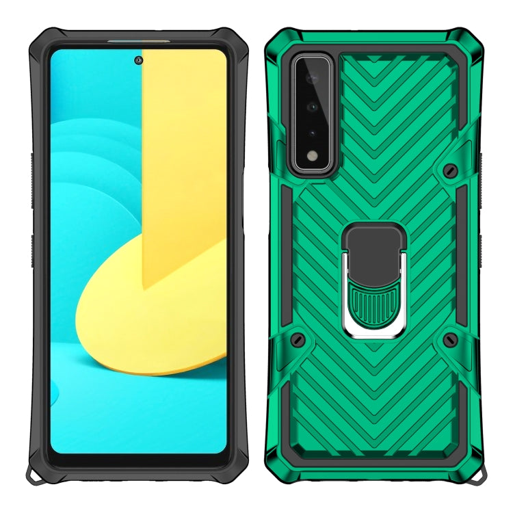 For LG Stylo 7 5G Cool Armor PC + TPU Shockproof Case with 360 Degree Rotation Ring Holder