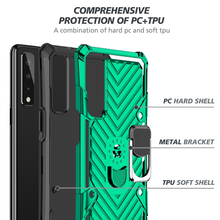 For LG Stylo 7 5G Cool Armor PC + TPU Shockproof Case with 360 Degree Rotation Ring Holder