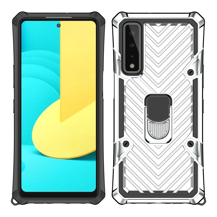 For LG Stylo 7 5G Cool Armor PC + TPU Shockproof Case with 360 Degree Rotation Ring Holder