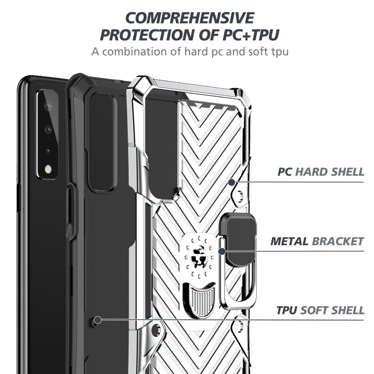 For LG Stylo 7 5G Cool Armor PC + TPU Shockproof Case with 360 Degree Rotation Ring Holder