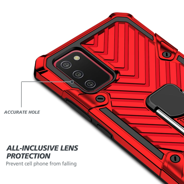 For Samsung Galaxy A02s (US Version) Cool Armor PC + TPU Shockproof Case with 360 Degree Rotation Ring Holder