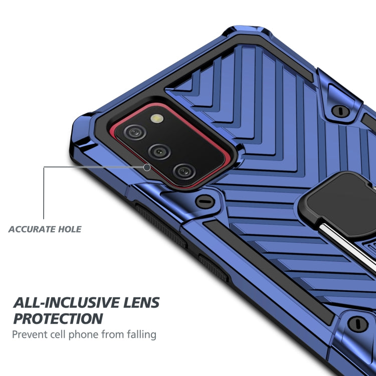 For Samsung Galaxy A02s (US Version) Cool Armor PC + TPU Shockproof Case with 360 Degree Rotation Ring Holder