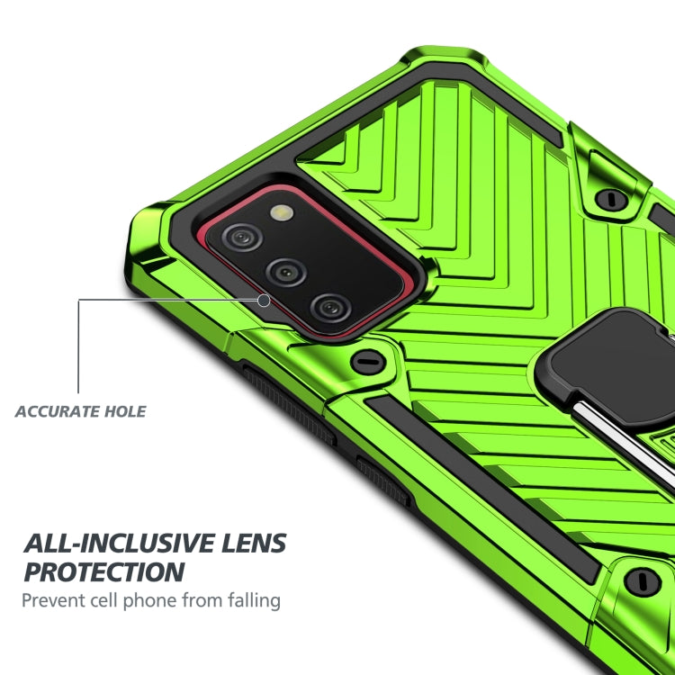 For Samsung Galaxy A02s (US Version) Cool Armor PC + TPU Shockproof Case with 360 Degree Rotation Ring Holder