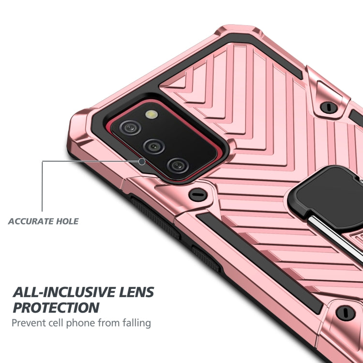 For Samsung Galaxy A02s (US Version) Cool Armor PC + TPU Shockproof Case with 360 Degree Rotation Ring Holder