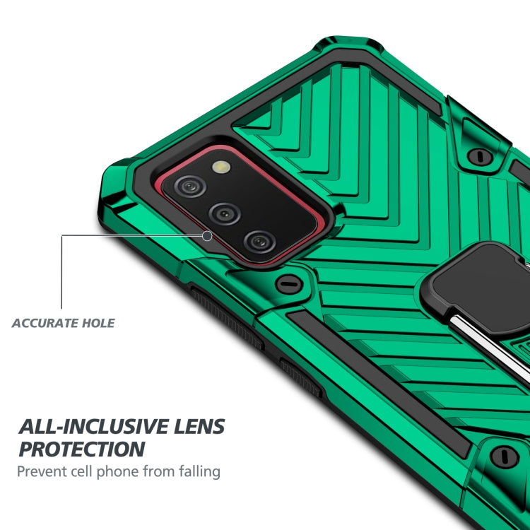 For Samsung Galaxy A02s (US Version) Cool Armor PC + TPU Shockproof Case with 360 Degree Rotation Ring Holder