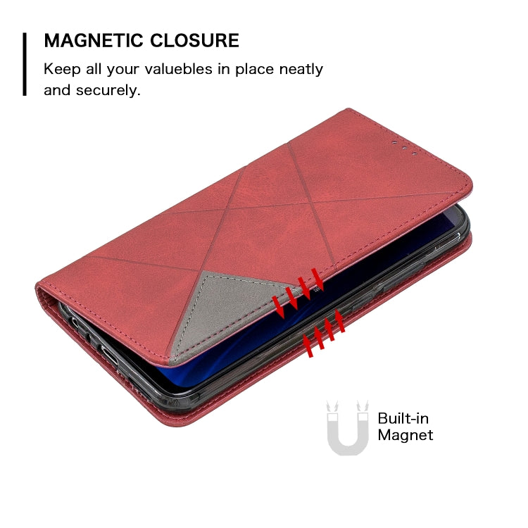 For Xiaomi Redmi Note 8 Rhombus Texture Horizontal Flip Magnetic Leather Case with Holder & Card Slots