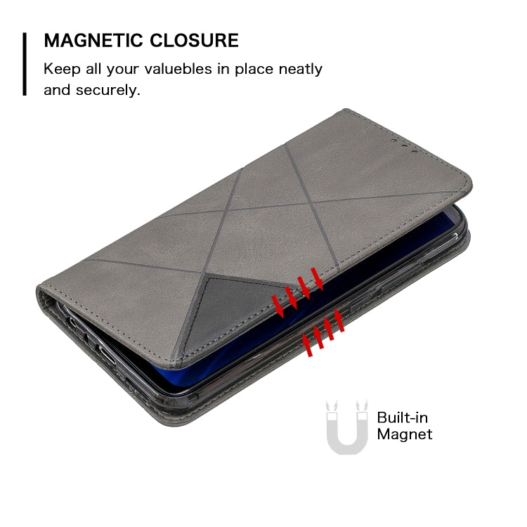 For Xiaomi Redmi Note 8 Rhombus Texture Horizontal Flip Magnetic Leather Case with Holder & Card Slots