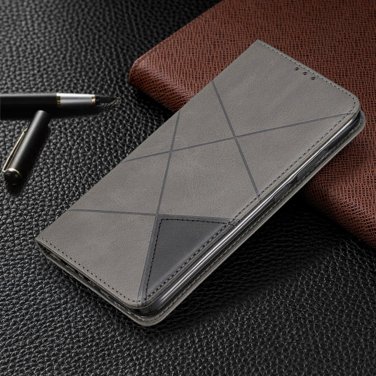 For Xiaomi Redmi Note 8 Rhombus Texture Horizontal Flip Magnetic Leather Case with Holder & Card Slots