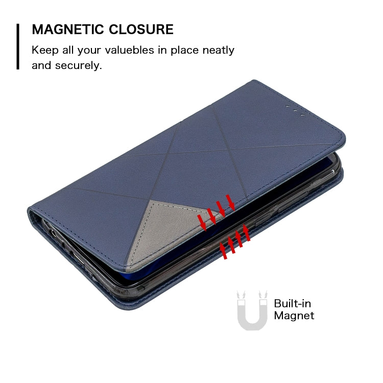 For Xiaomi Redmi Note 8 Rhombus Texture Horizontal Flip Magnetic Leather Case with Holder & Card Slots