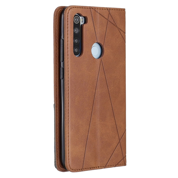 For Xiaomi Redmi Note 8 Rhombus Texture Horizontal Flip Magnetic Leather Case with Holder & Card Slots