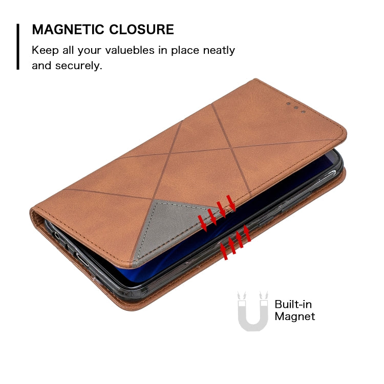 For Xiaomi Redmi Note 8 Rhombus Texture Horizontal Flip Magnetic Leather Case with Holder & Card Slots