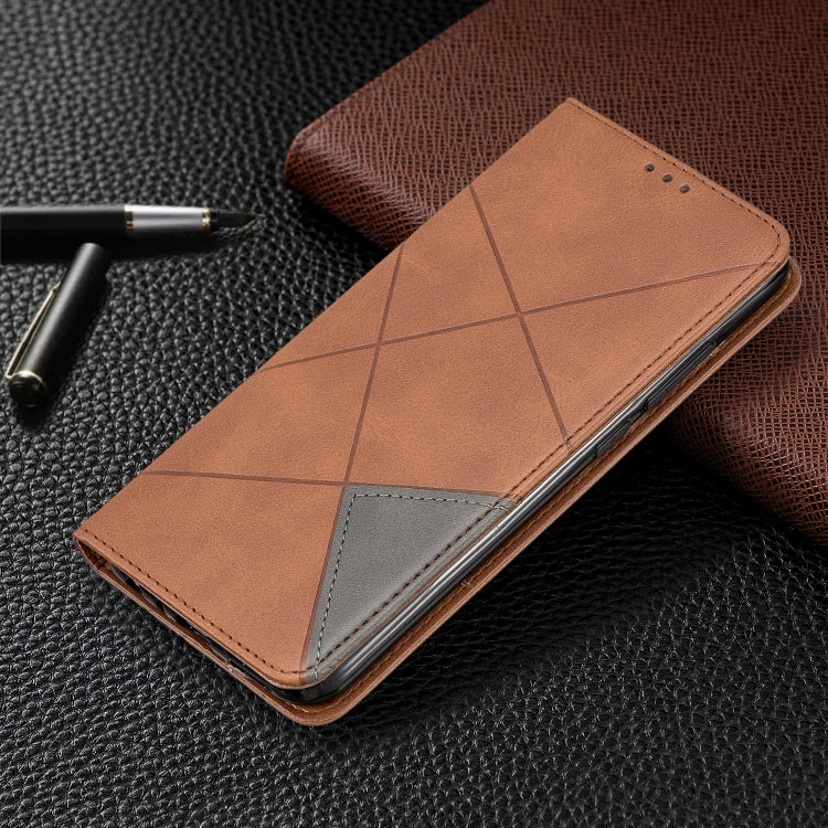 For Xiaomi Redmi Note 8 Rhombus Texture Horizontal Flip Magnetic Leather Case with Holder & Card Slots