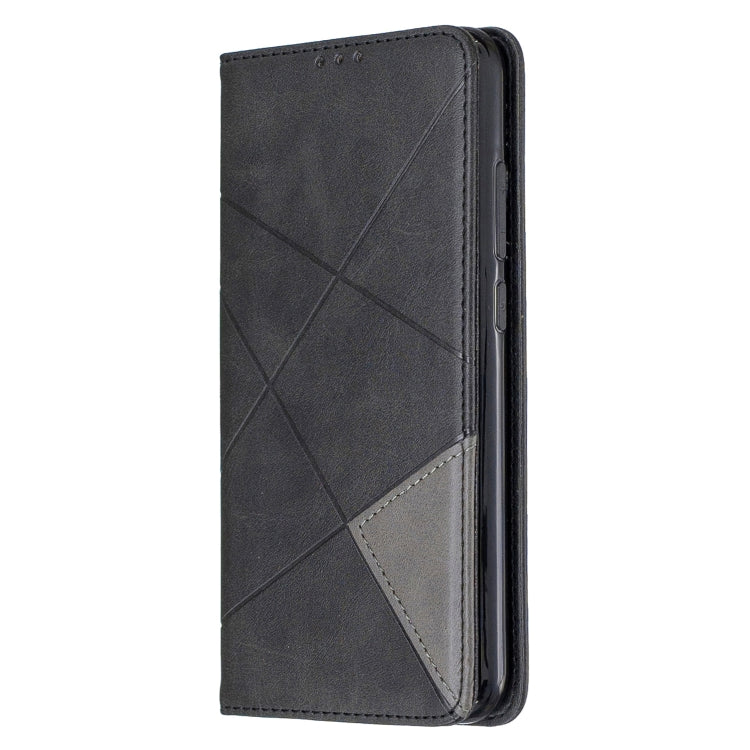 For Xiaomi Redmi Note 8 Rhombus Texture Horizontal Flip Magnetic Leather Case with Holder & Card Slots