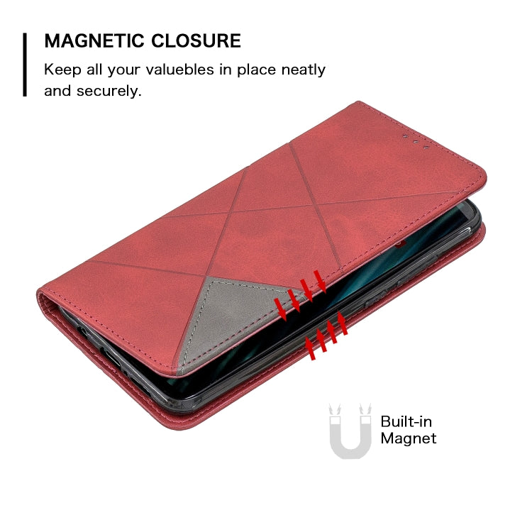 For Xiaomi Redmi Note 8 Pro Rhombus Texture Horizontal Flip Magnetic Leather Case with Holder & Card Slots