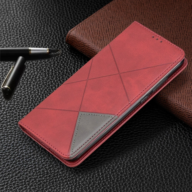 For Xiaomi Redmi Note 8 Pro Rhombus Texture Horizontal Flip Magnetic Leather Case with Holder & Card Slots