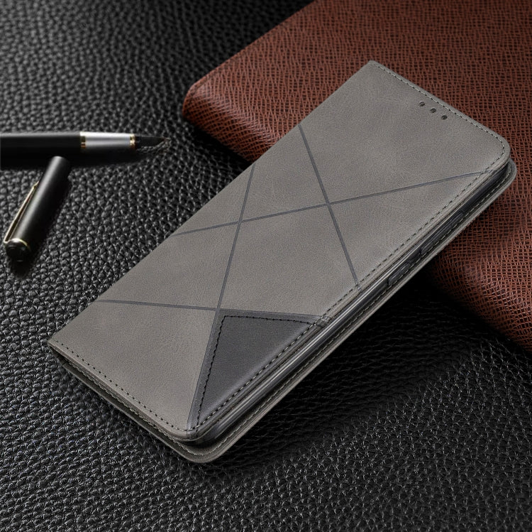 For Xiaomi Redmi Note 8 Pro Rhombus Texture Horizontal Flip Magnetic Leather Case with Holder & Card Slots