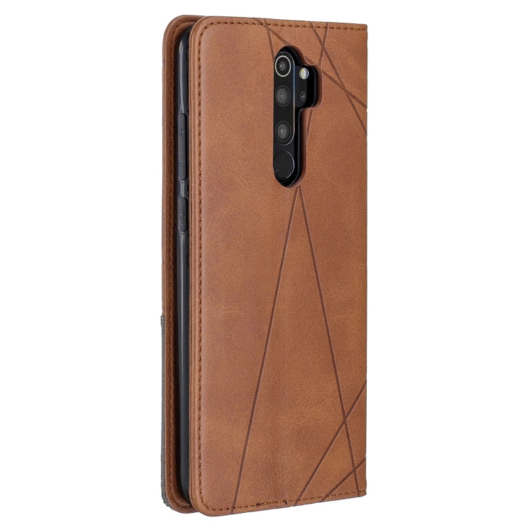 For Xiaomi Redmi Note 8 Pro Rhombus Texture Horizontal Flip Magnetic Leather Case with Holder & Card Slots