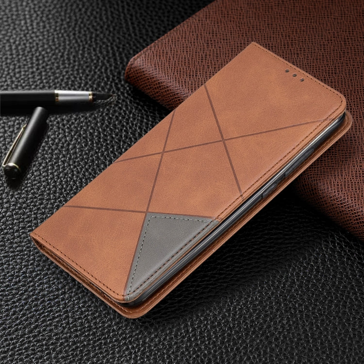 For Xiaomi Redmi Note 8 Pro Rhombus Texture Horizontal Flip Magnetic Leather Case with Holder & Card Slots