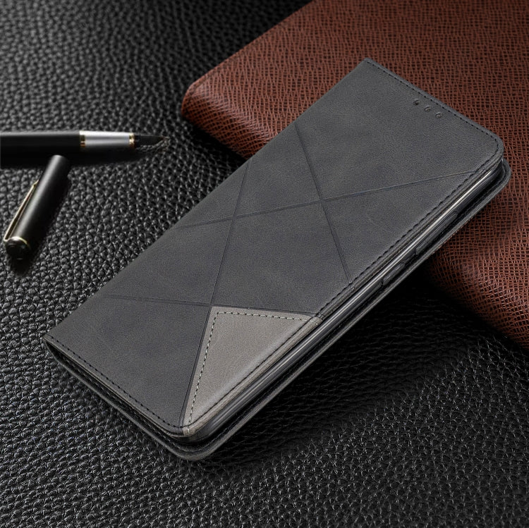 For Xiaomi Redmi Note 8 Pro Rhombus Texture Horizontal Flip Magnetic Leather Case with Holder & Card Slots