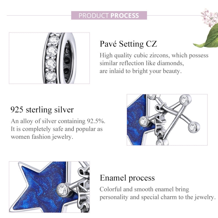 S925 Sterling Silver Bright Stars Pendant DIY Bracelet Necklace Accessories