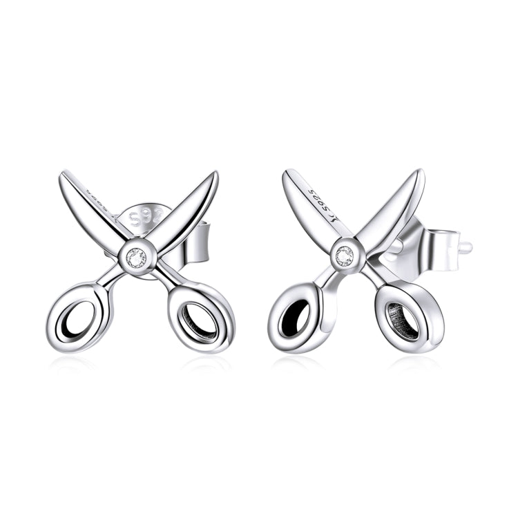 S925 Sterling Silver Small Scissors Women Earrings