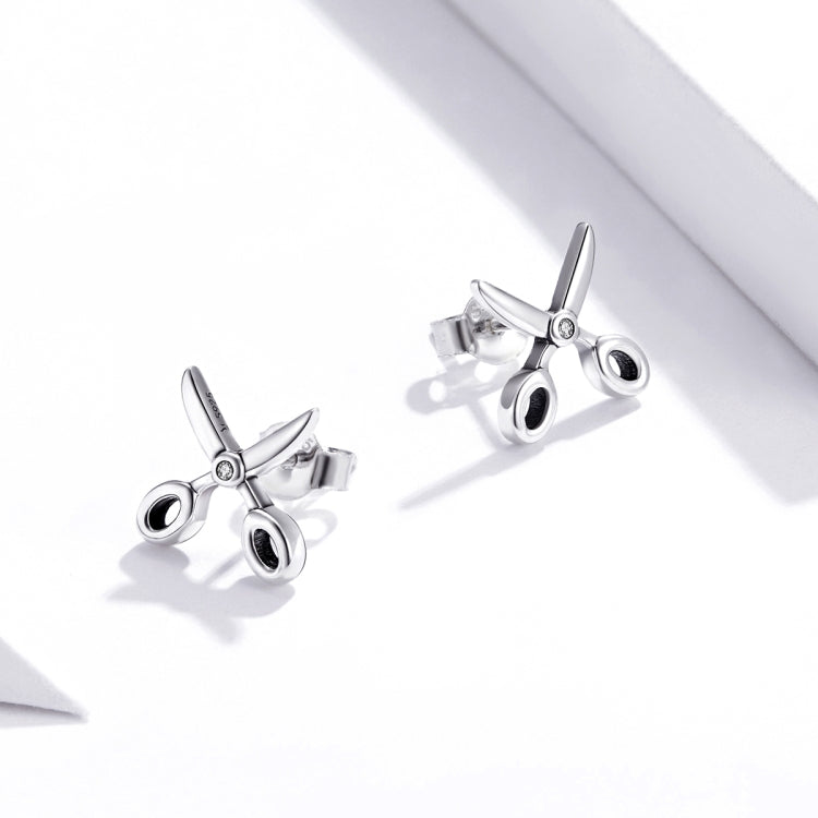 S925 Sterling Silver Small Scissors Women Earrings