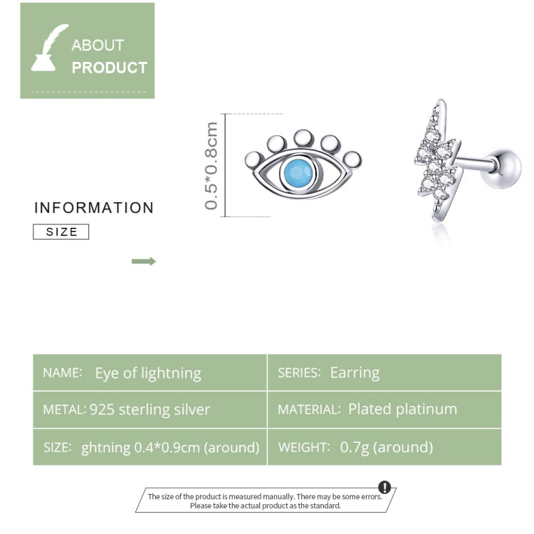 S925 Sterling Silver Eye Of Lightning Women Earrings