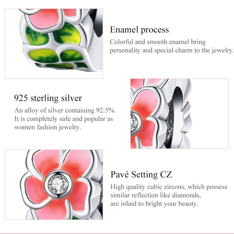 S925 Sterling Silver Colorful Flowers Beads DIY Bracelet Necklace Accessories