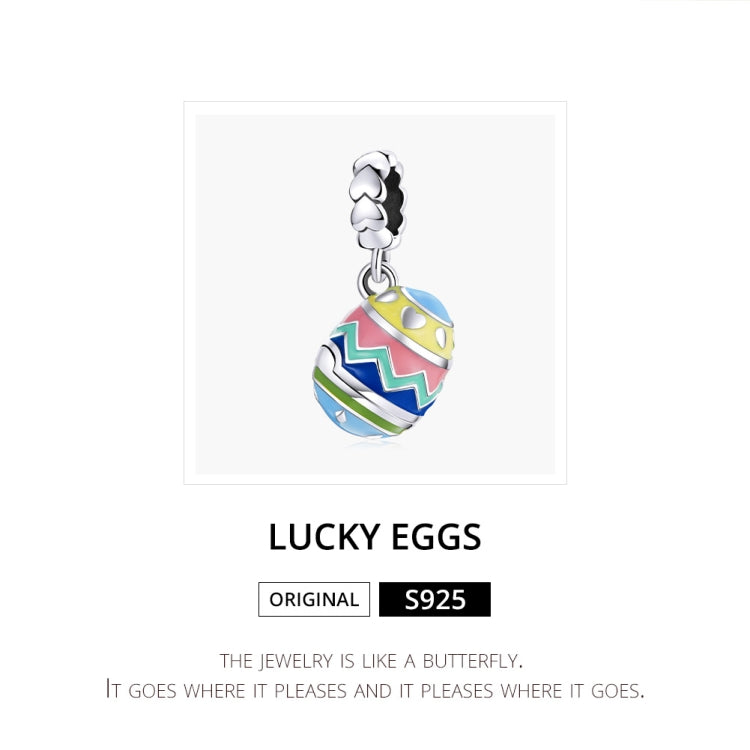 S925 Sterling Silver Lucky Egg Pendant DIY Bracelet Necklace Accessories