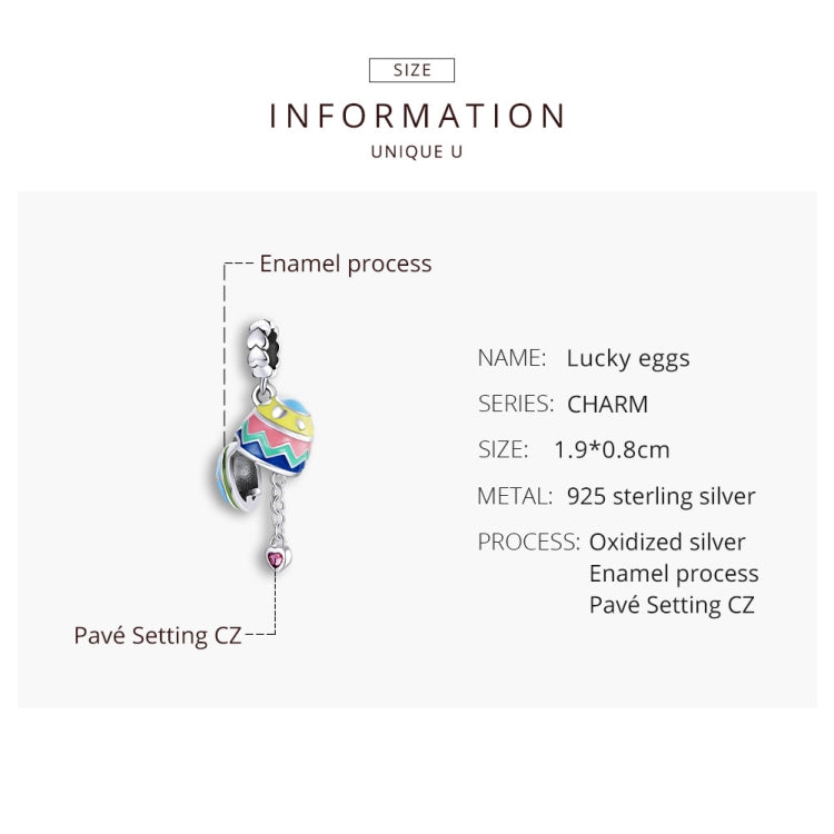 S925 Sterling Silver Lucky Egg Pendant DIY Bracelet Necklace Accessories