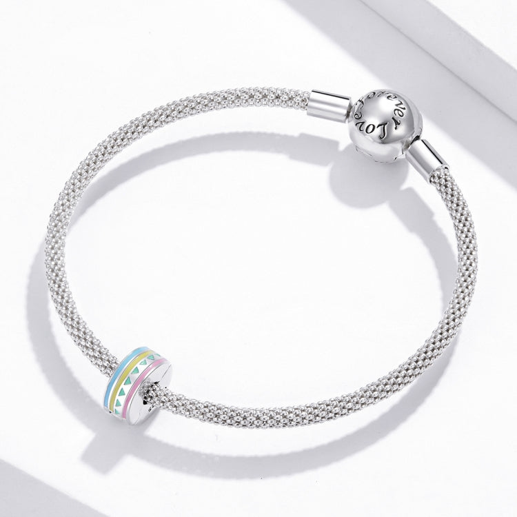 S925 Sterling Silver Round Colorful Beads DIY Bracelet Necklace Accessories