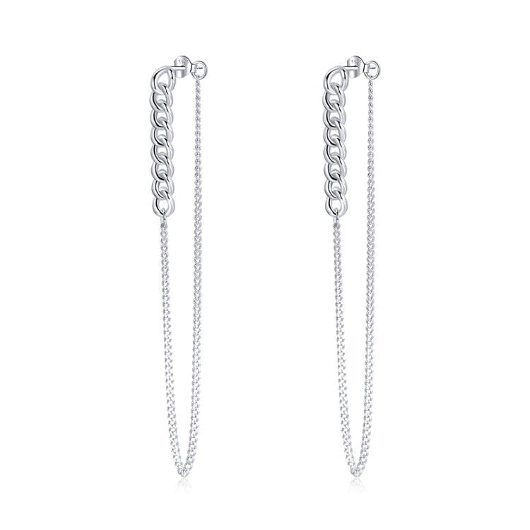 S925 Sterling Silver Retro Chain Women Earrings