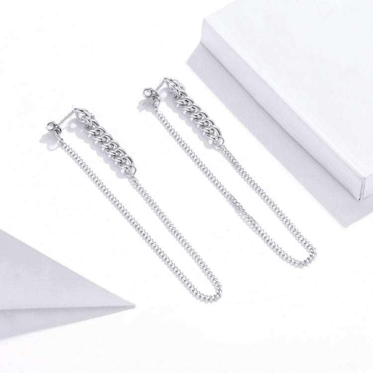 S925 Sterling Silver Retro Chain Women Earrings