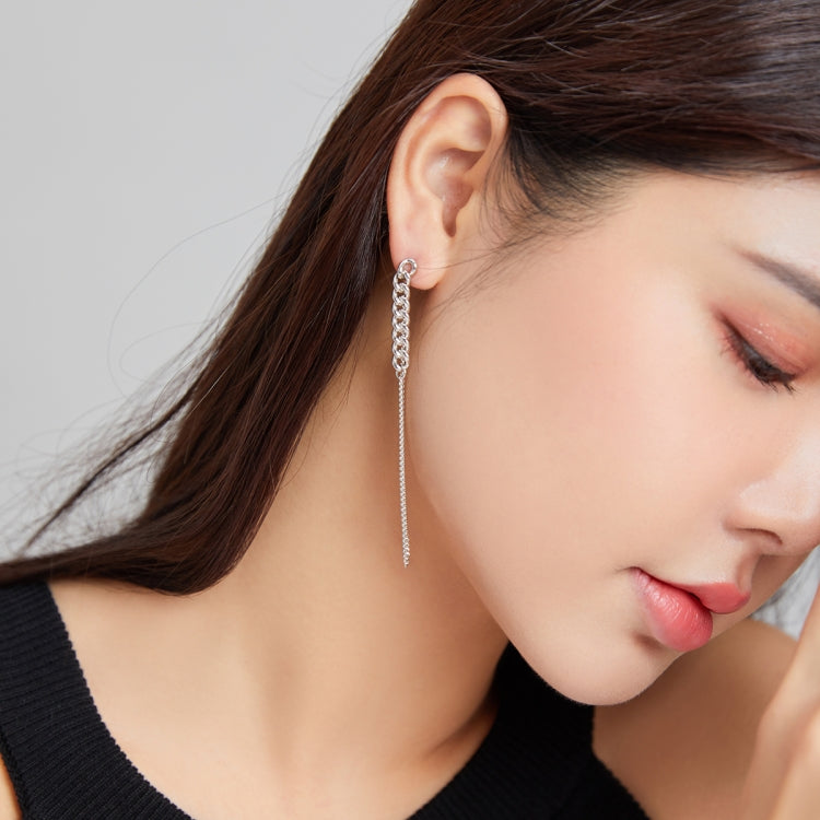 S925 Sterling Silver Retro Chain Women Earrings