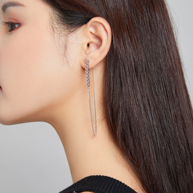 S925 Sterling Silver Retro Chain Women Earrings