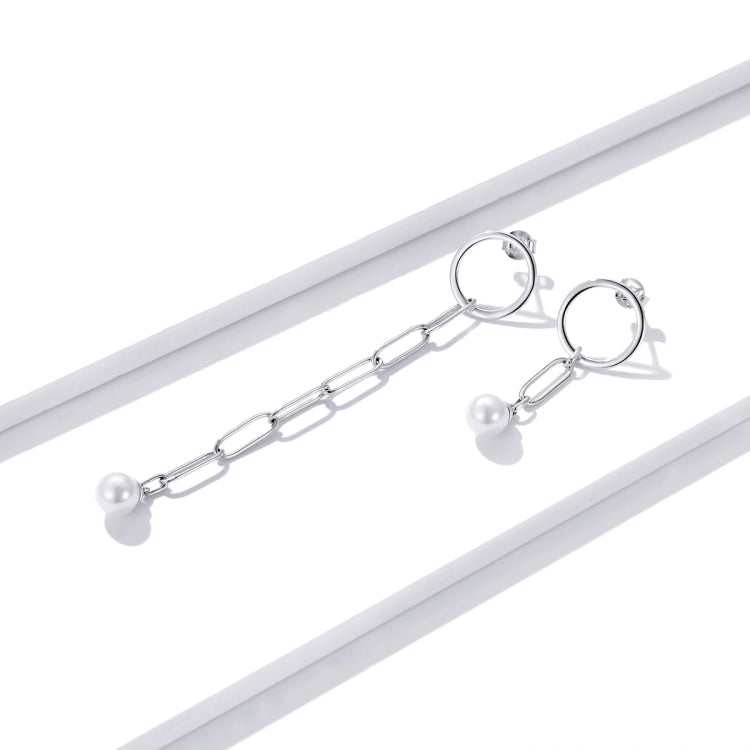 S925 Sterling Silver Asymmetric Beautiful Circle Women Earrings