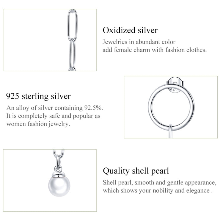 S925 Sterling Silver Asymmetric Beautiful Circle Women Earrings