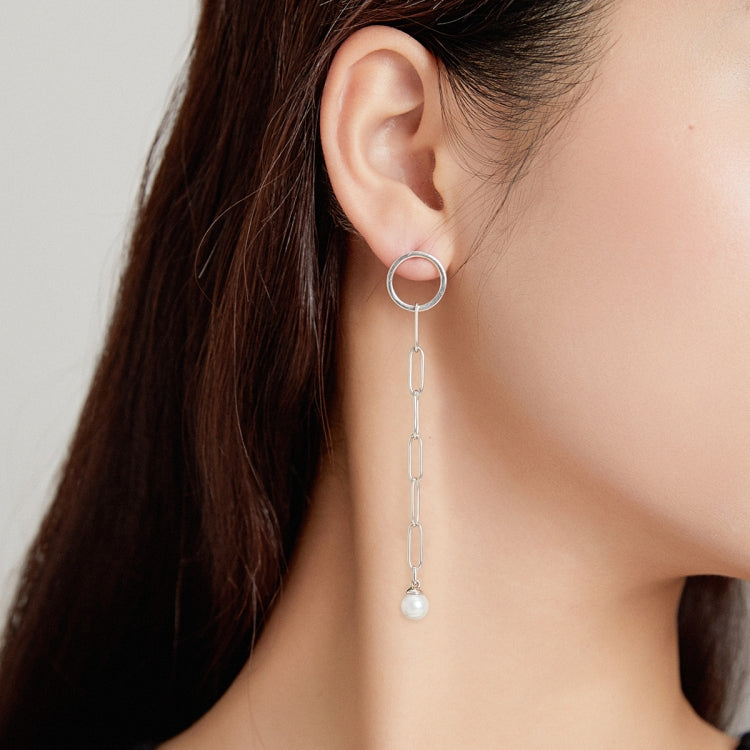 S925 Sterling Silver Asymmetric Beautiful Circle Women Earrings