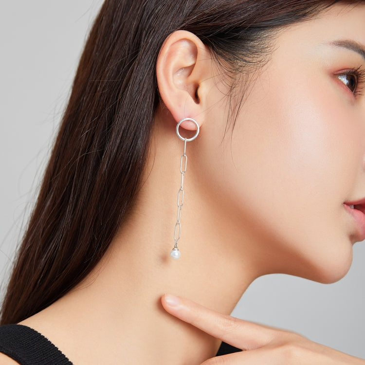 S925 Sterling Silver Asymmetric Beautiful Circle Women Earrings