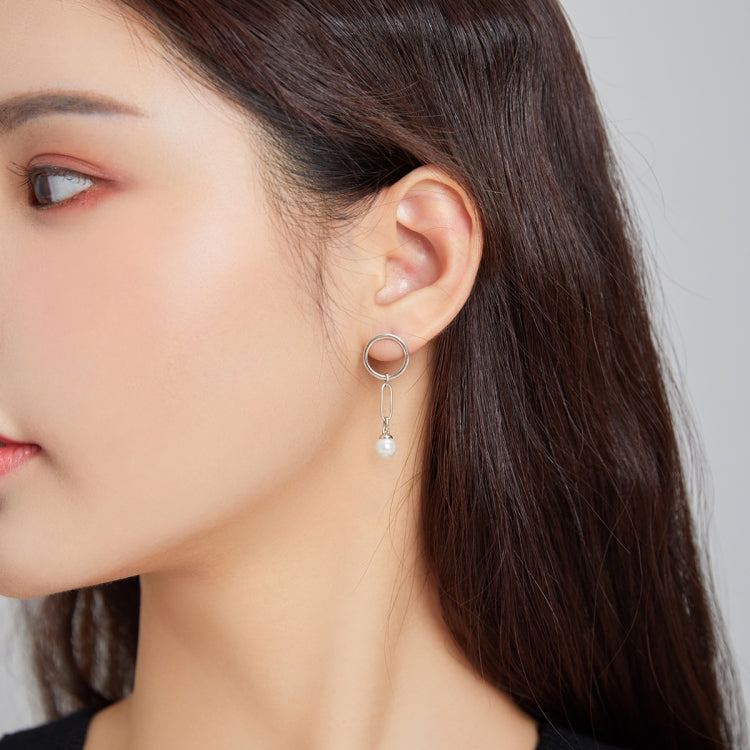 S925 Sterling Silver Asymmetric Beautiful Circle Women Earrings