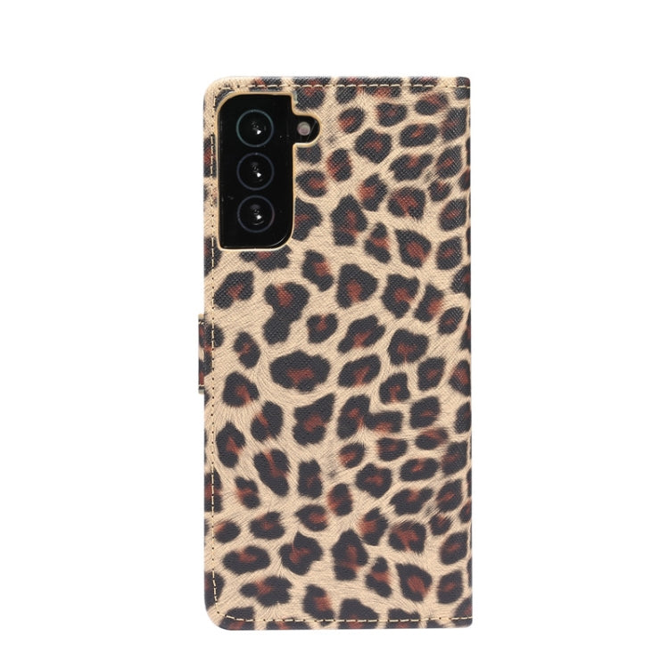 For Samsung Galaxy S21 5G Leopard Pattern Horizontal Flip Leather Case with Holder & Card Slots
